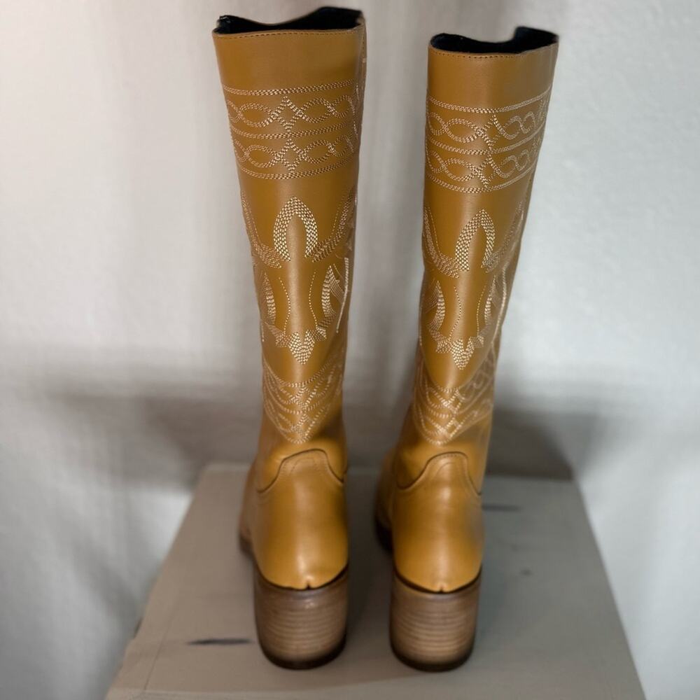 New Dingo Avalon Leather Intricate Stitch Boot Plantain Women's 8.5 Retro Boho - Picture 5 of 9